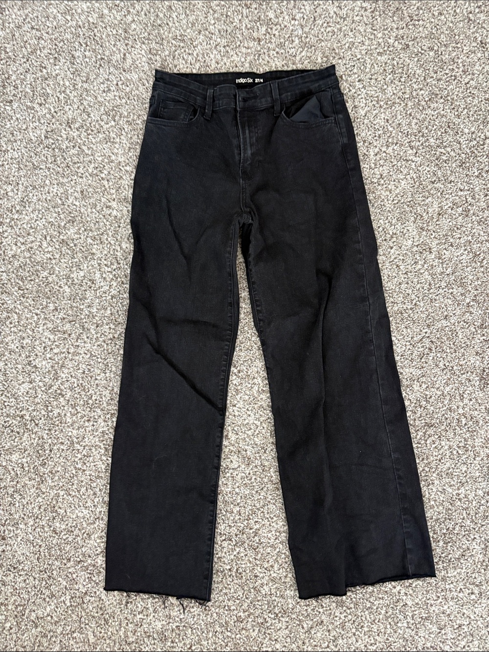 Indigo Sic Black High-Waist Wide Leg Jeans